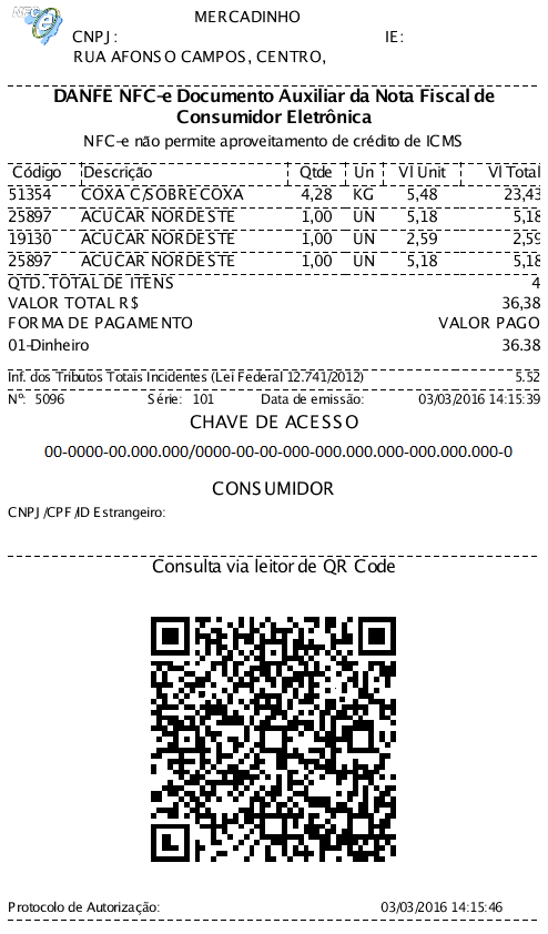 NFCe Santa Catarina